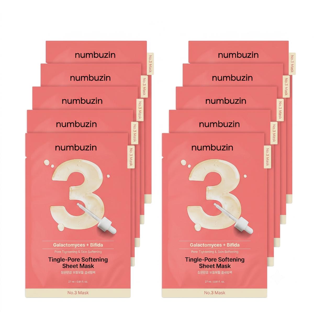 numbuzin No.3 Tingle-Pore Softening Sheet Mask 10 Sheets - Skin2.0