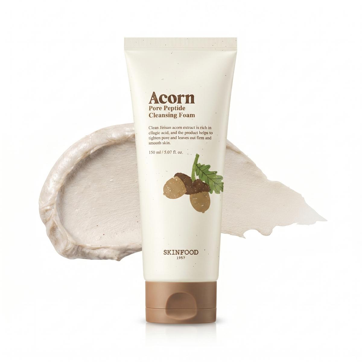 SKINFOOD Acorn Pore Peptide Cleansing Foam 150ml - Skin2.0