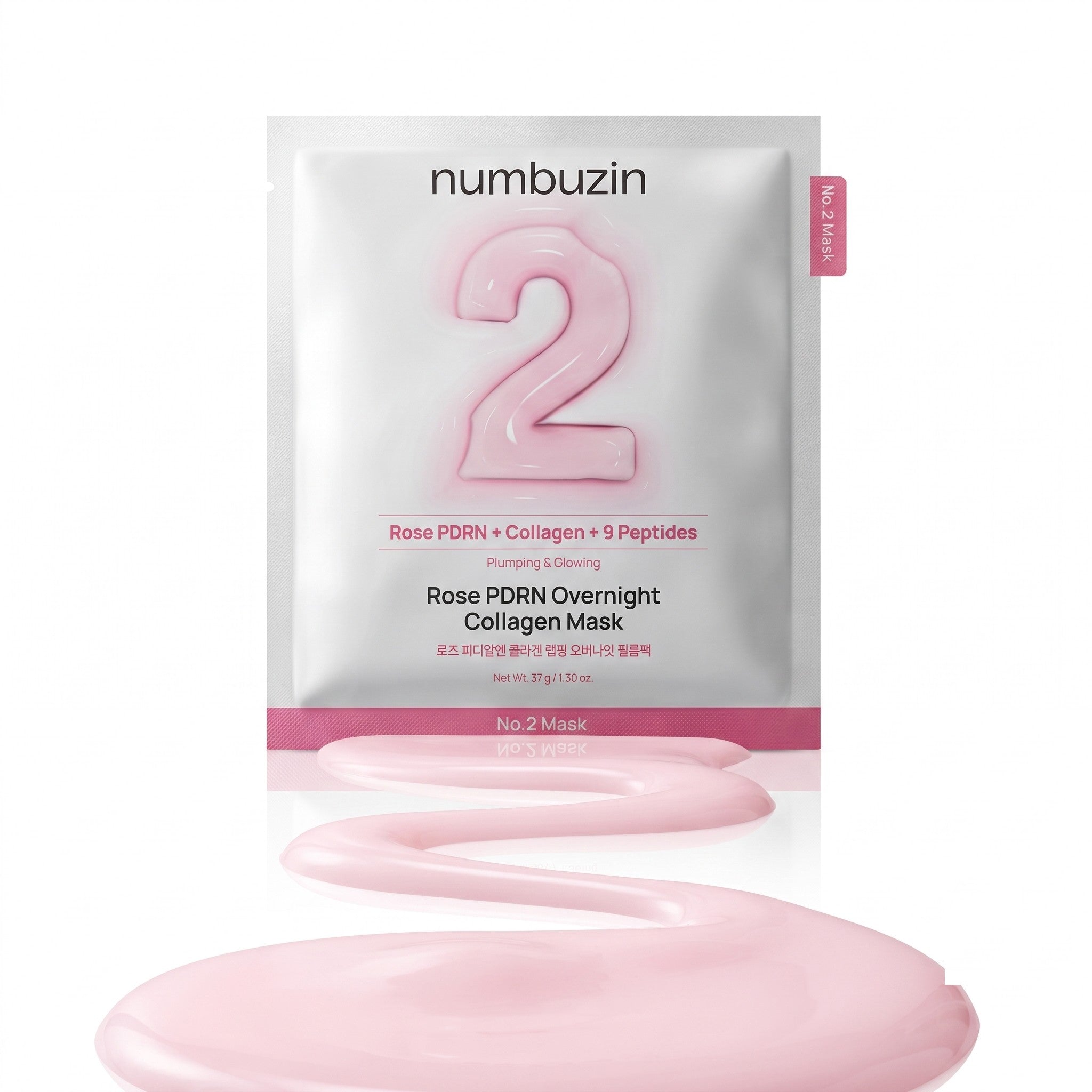 numbuzin No.2 Rose PDRN Overnight Collagen Mask 4 Sheets - Skin2.0