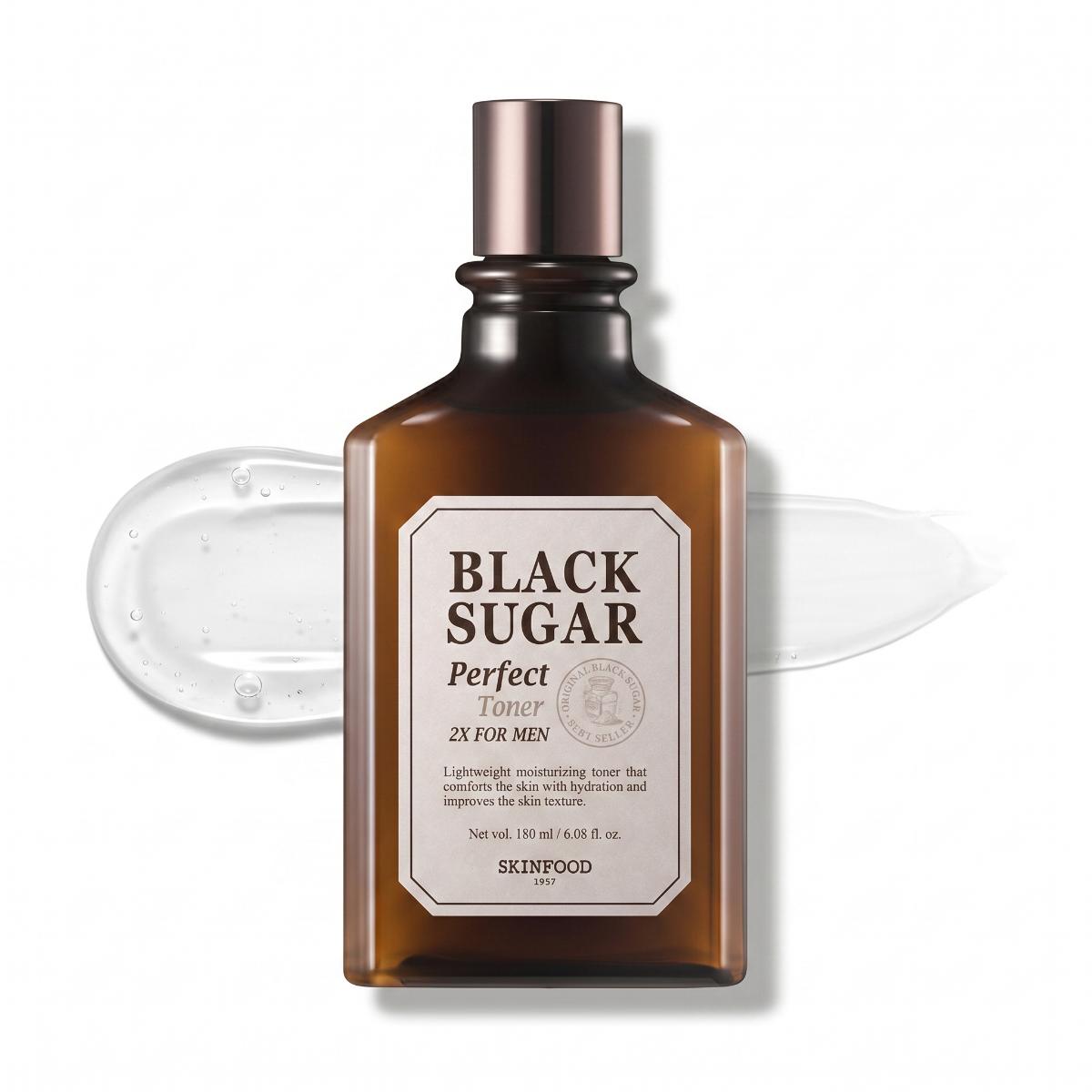 SKINFOOD Black Sugar Perfect Toner 2X for Men 180ml - Skin2.0