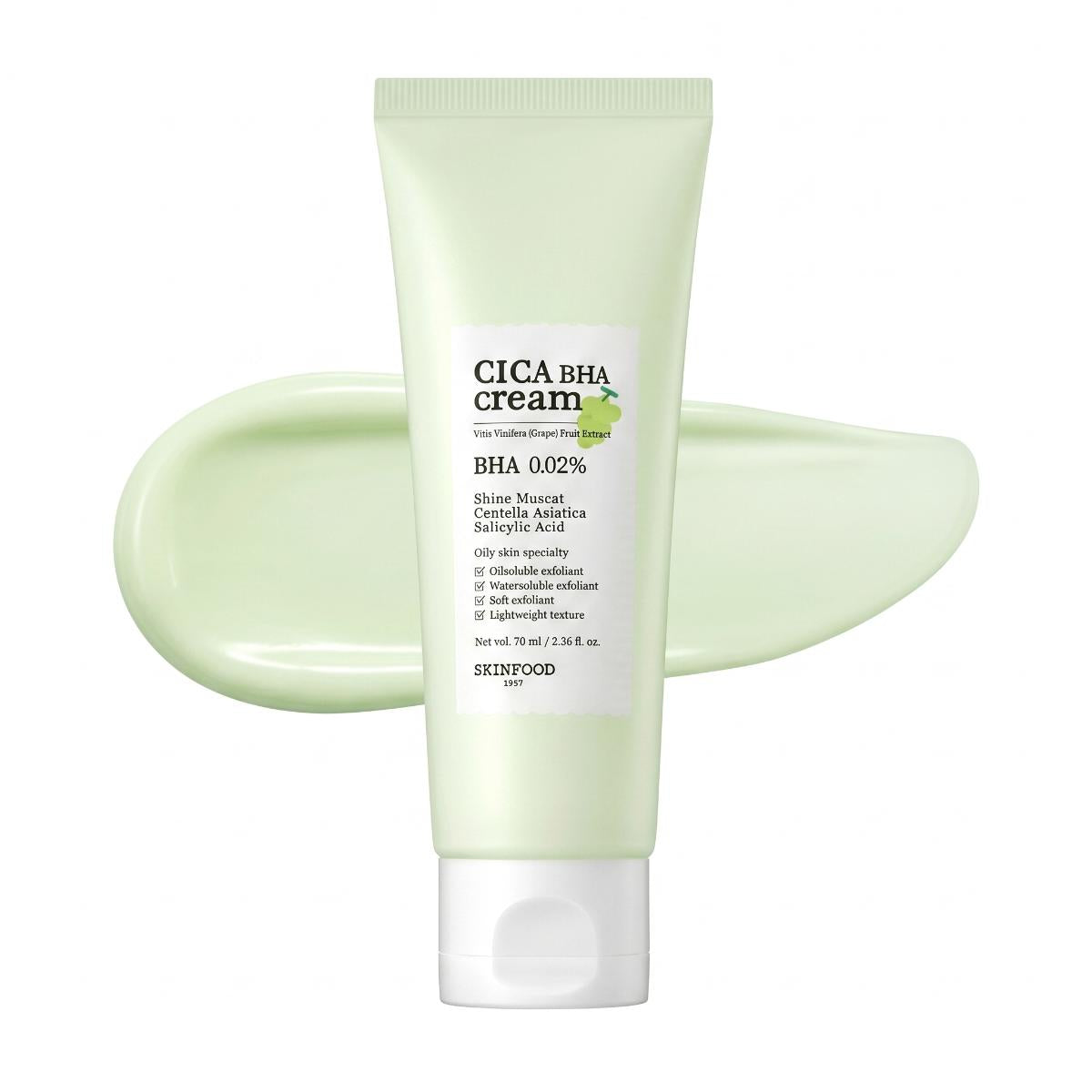 SKINFOOD Shine Muscat Cica BHA Cream 70ml - Skin2.0