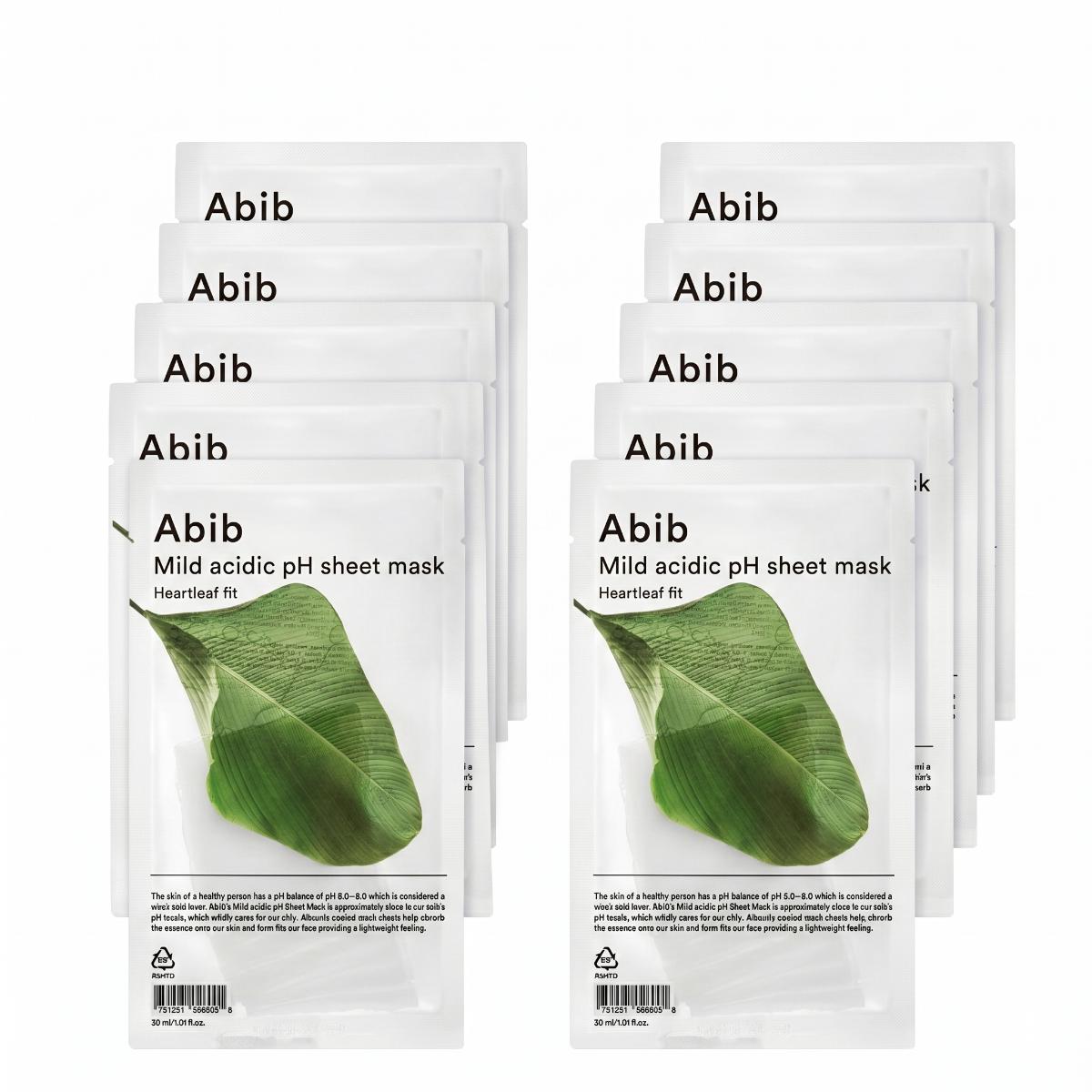 Abib Mild Acidic pH Sheet Mask Heartleaf Fit 10 Sheets - Skin2.0