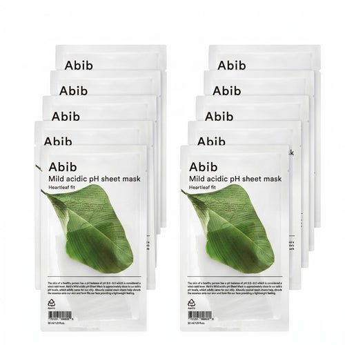 Abib Mild Acidic pH Sheet Mask Heartleaf Fit 10 Sheets - Skin2.0