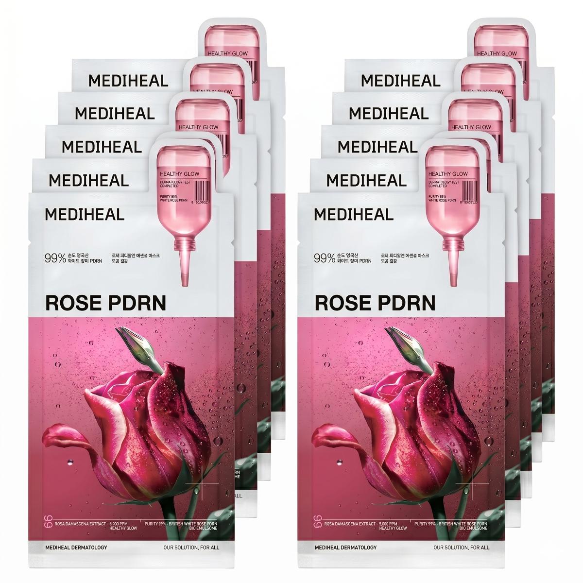 MEDIHEAL Rose PDRN Essential Mask 10 Sheets - Skin2.0