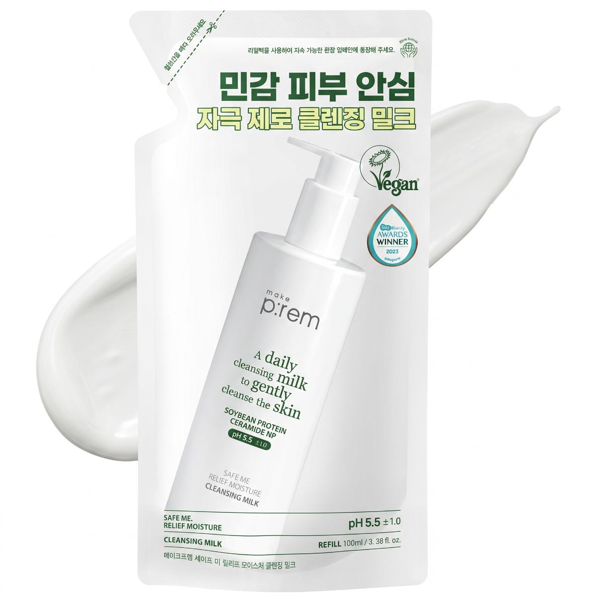 make p:rem Safe me Relief Moisture Cleansing Milk 100ml Refill - Skin2.0