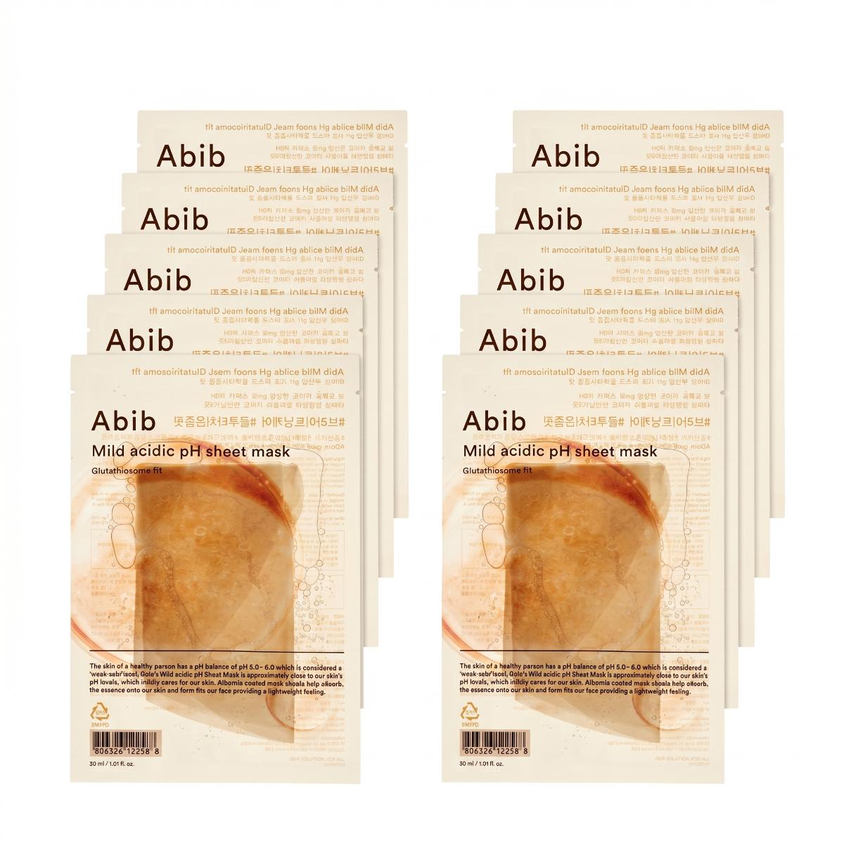 Abib Mild Acidic pH Sheet Mask Glutathiosome Fit 10 Sheets - Skin2.0