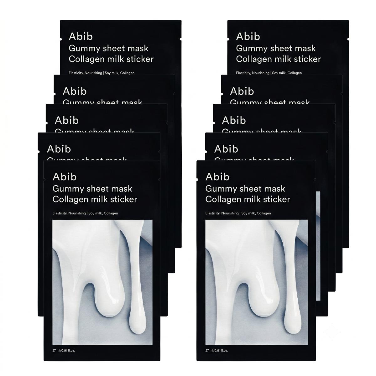 Abib Gummy Sheet Mask Collagen Milk Sticker 10 Sheets - Skin2.0