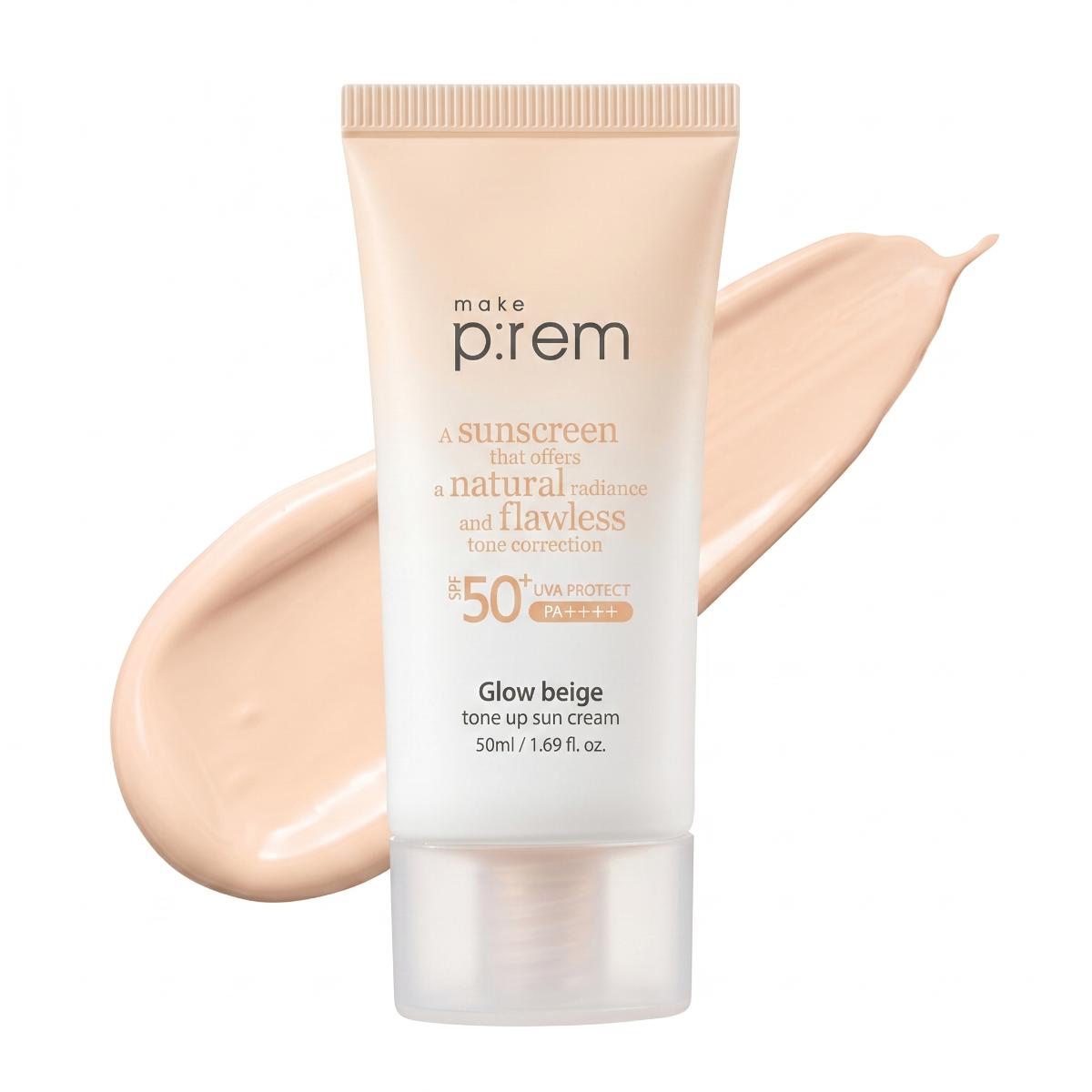 make p:rem Glow Beige Tone Up Sun Cream 50ml - Skin2.0